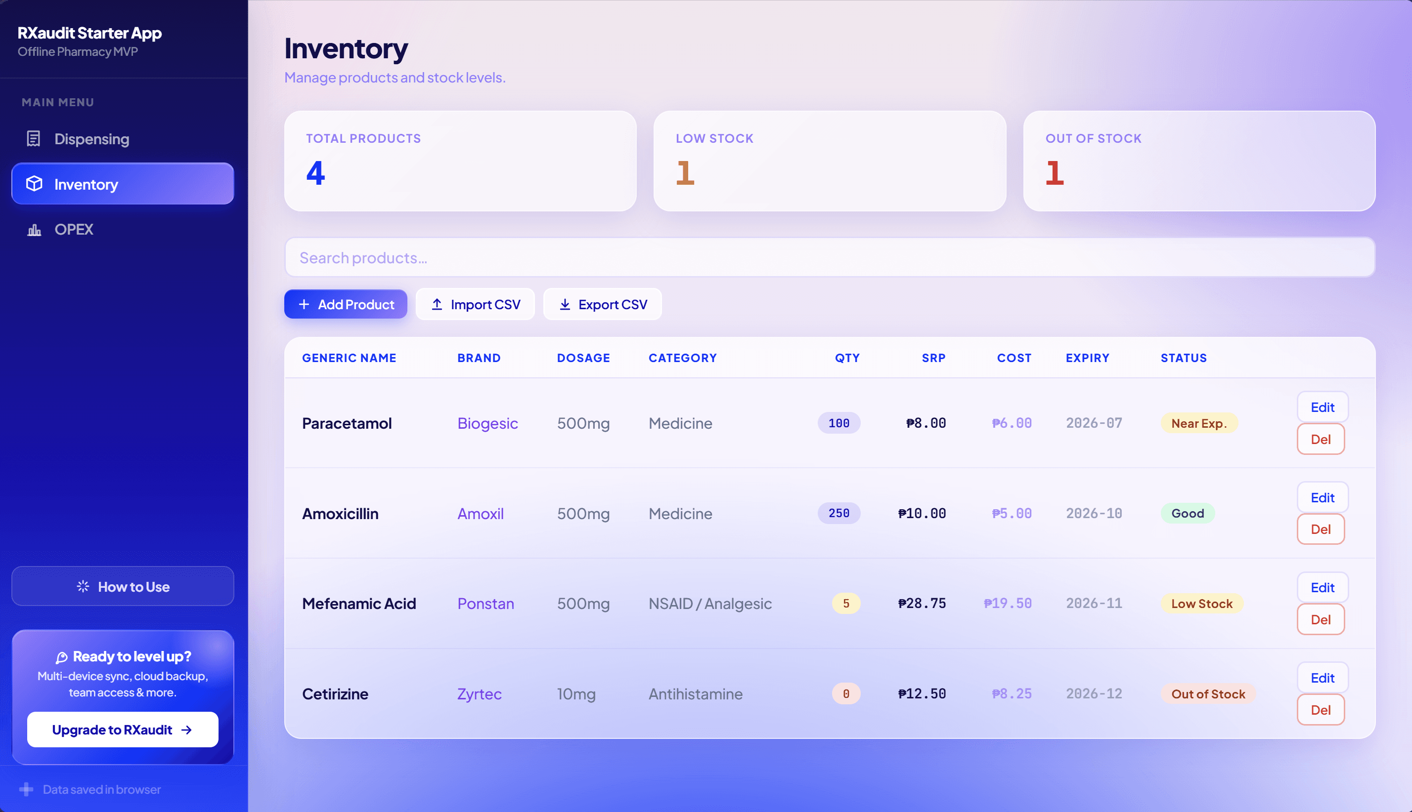 Inventory — buong picture ng stock